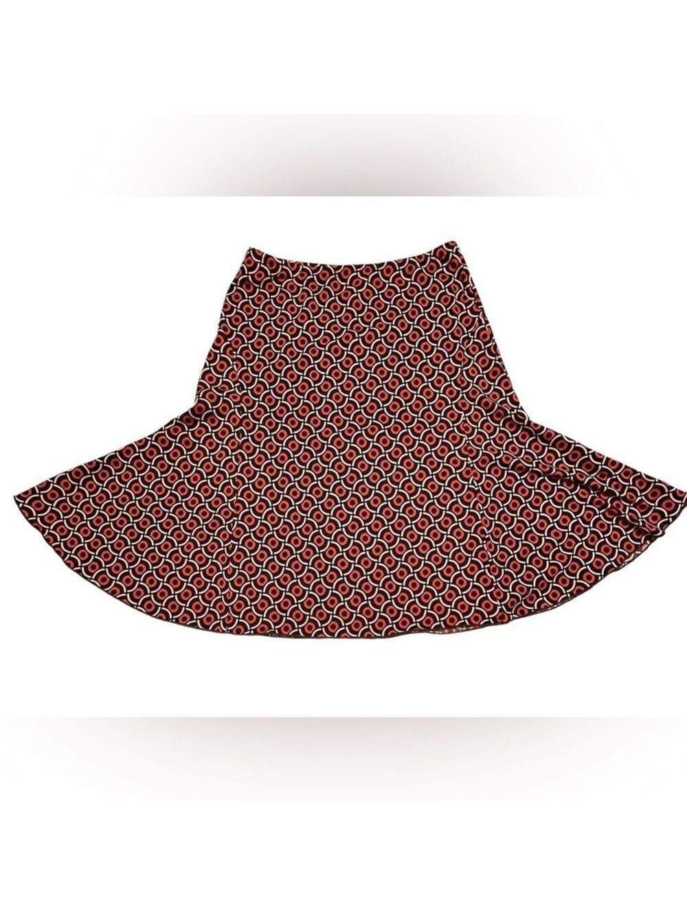 Vintage Hippie Y2K RETRO A-line Midi Skirt Womens Large Orange Fall KC Stevens